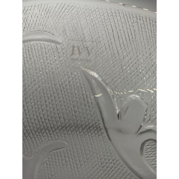 Large Plate Crystal Centerpiece IVV Made In Italy 13" Clear Vintage MCM - Picture 5 of 10